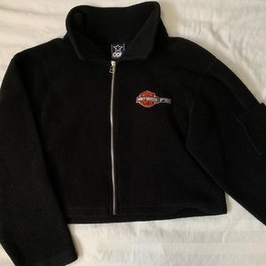 Fleece Harley Davidson Zip Crop